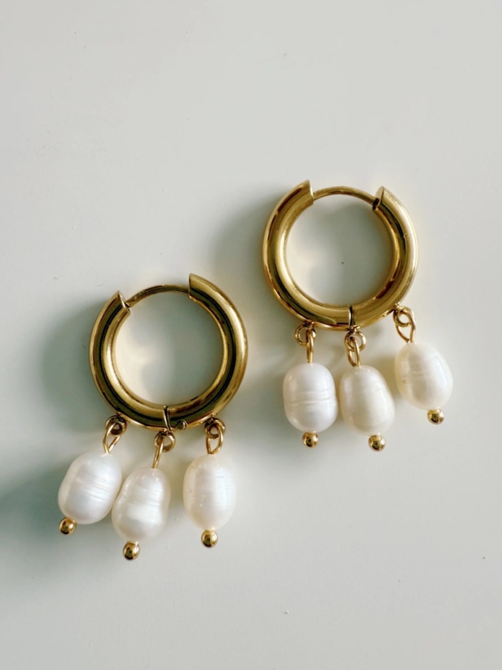 18k Gold Mermaid Freshwater Pearl Drop Earrings